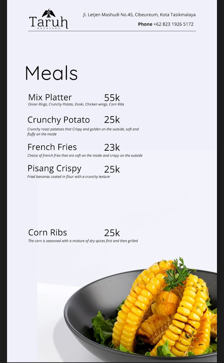 Menu Backyard Tasikmalaya-2